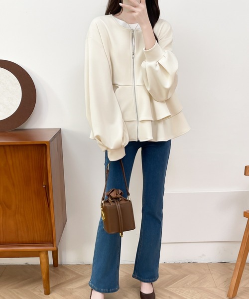 ˚✧₊極美品˚✧₊　スローブイエナ ノーカラージャケット　ダンボールニット 美品✨スローブイエナ ノーカラージャケット コート ダンボール