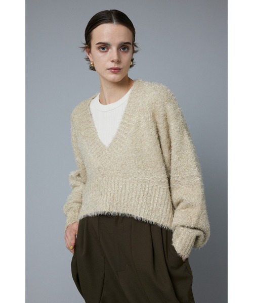 tシャツ Shiny knit top シャイニーニットトップス レディース