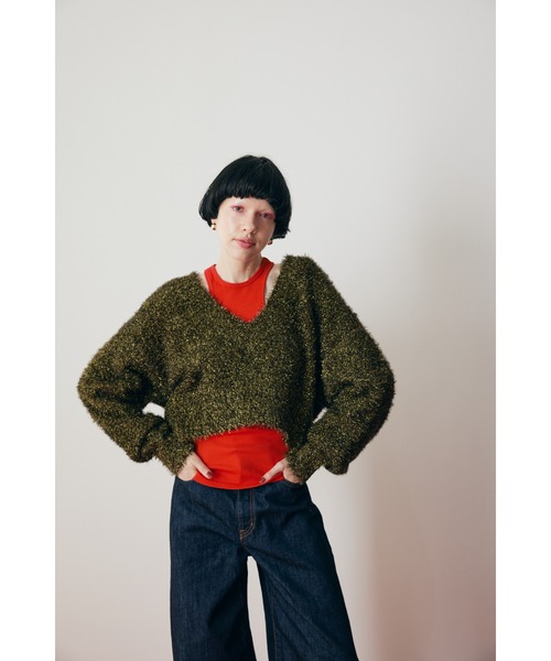 tシャツ Shiny knit top シャイニーニットトップス レディース HeRIN.CYE tシャツ Shiny knit top シャイニーニットトップス