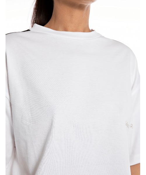 tシャツ フリンジトリミング付きクロップドTシャツ レディース REPLAY tシャツ フリンジトリミング付きクロップドTシャツ