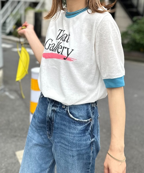 mi via loca tシャツ リネンライクスラブ天竺 That Gallery ロゴ