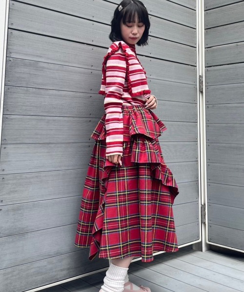 スカート CHECK FRILL MIDI スカート レディース : 84638756 