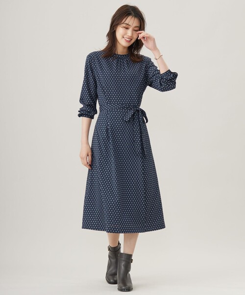 J.PRESS（J.プレス） ワンピース 「洗える」ジオメトリックプリント