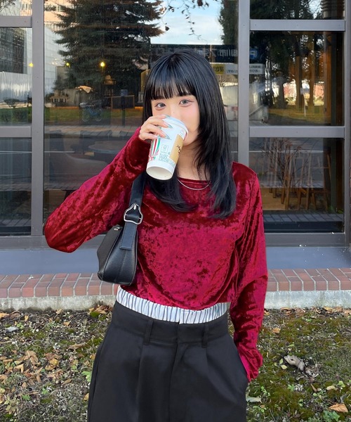 tシャツ カラーベロアロンTEE レディース : ZOZOTOWN Yahoo!店