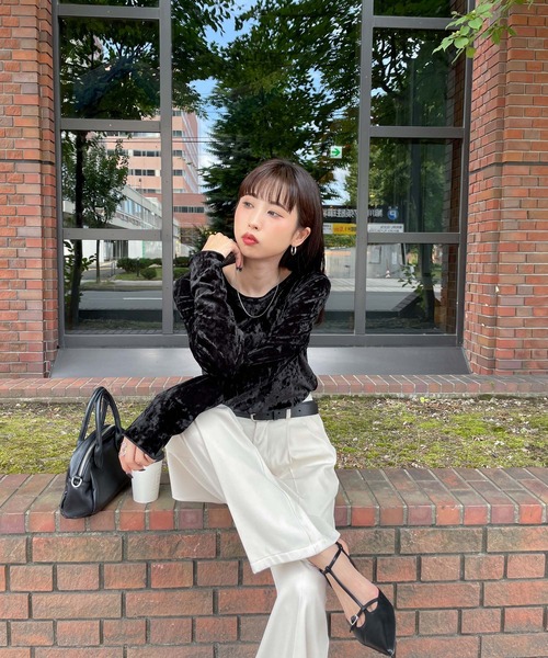 tシャツ カラーベロアロンTEE レディース : ZOZOTOWN Yahoo!店 - 通販