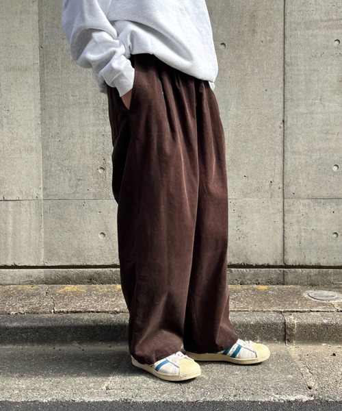 SUPERTHANKS スラックス コーデュロイ ワイドルーズパンツ