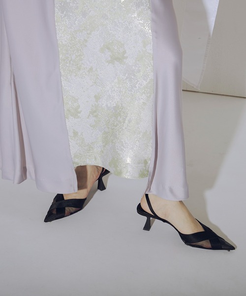 【お値下げ中】ezick キャミワンピース　オケージョンドレス　お呼ばれ Ezick dress】 ⚫︎ Flower Jacquard コードキャミドレス 商品