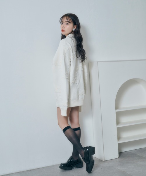 ANDGEEBEE ニット セーター UNISEX モノグラムハーフジップ