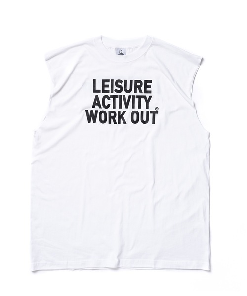 tシャツ PRINT NO-SLEEVE T-SHIRT(lettering) レディース メンズ