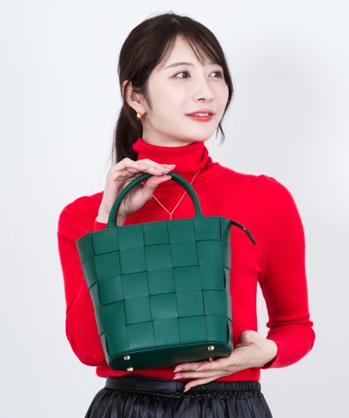 カラフル メッシュ バッグ イントレ ハンドバッグ PUレザー ショルダーバッグ バッグ 「Pua Moena」シープスキン メッシュ