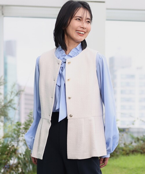 THE SHOP TK ベスト ジレ 「ONOFF活躍/セレモニー」ツイード