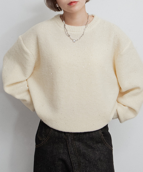 美品　ニット　BRILL スパンコール モヘア ニット セーター 24AW スパンコールモヘアプルオーバー | [公式]BRILL（ブリル）通販