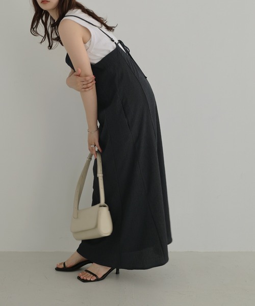 Freesia（andme） ワンピース バックオープンリボンロングキャミ