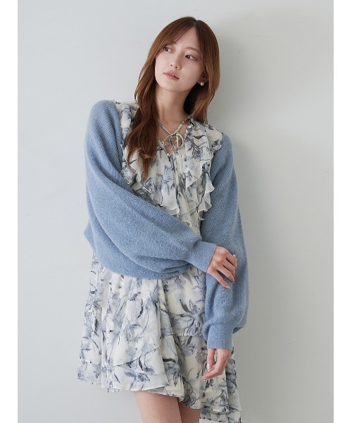 SNIDEL ワンピース Sustainableプリントフリルミニワンピース
