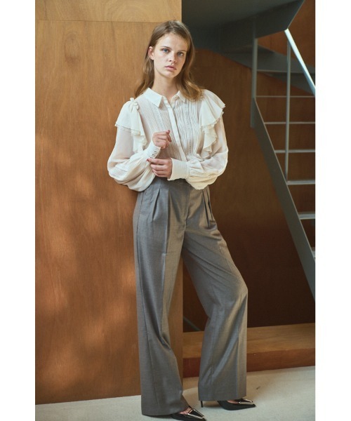 ブラウス シャツ Loliana Blouse ラッフルレースピンタックBL レディース Estella.K ブラウス シャツ Loliana Blouse ラッフルレース