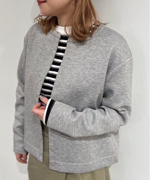 human woman カーディガン ダンボールクルーネックカーディガン