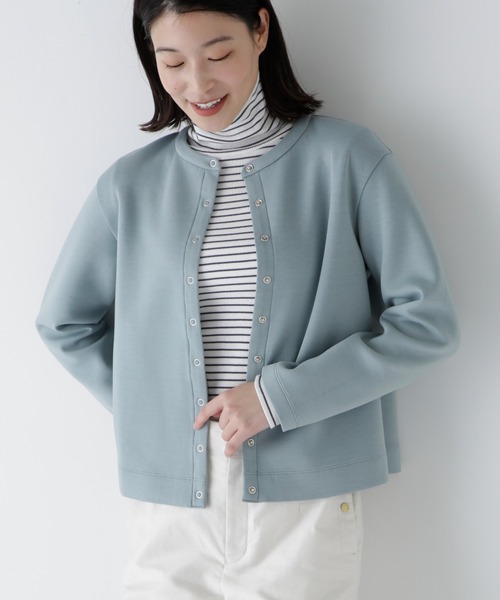 human woman カーディガン ダンボールクルーネックカーディガン