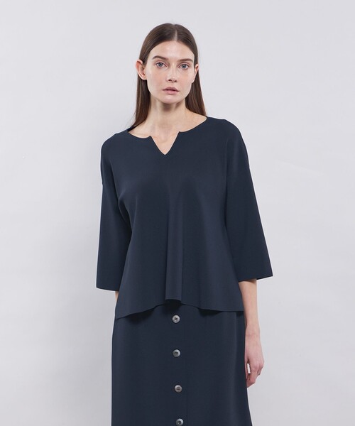 tシャツ 「La maglia」 キーネックニットプルオーバー レディース