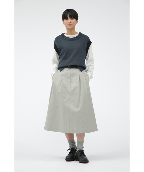 美品 MHL. WASHED COTTON POPLIN スカート LIGHT WASHED COTTON POPLIN SHIRT | MARGARET HOWELL