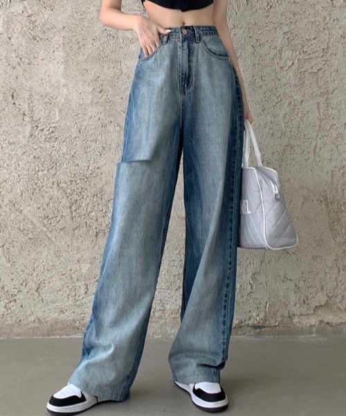 【値下げ可】raffime カットアウトデニムパンツ セール】カットアウトデニムパンツ（デニムパンツ）｜raffime