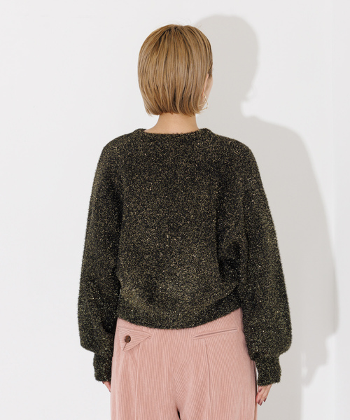 「NOMINE」 ドルマンスリーブニット フリー シルバー レディース_画像5