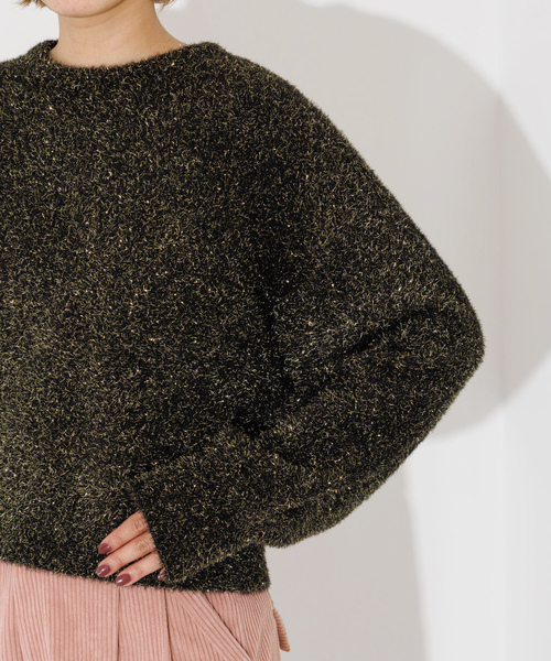 「NOMINE」 ドルマンスリーブニット フリー シルバー レディース_画像7