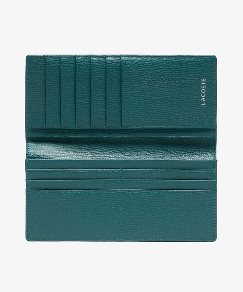 LACOSTE 長財布 LACOSTE 財布 シュリンクレザー ロングウォレット メンズ