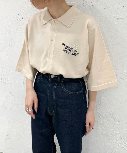 「apres jour mignon」 ニットカーディガン フリー アイボリー レディース_画像4