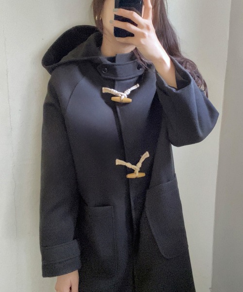 「LAUIR」 ダッフルコート LARGE ブラック レディース_画像2