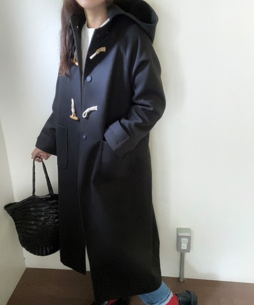 「LAUIR」 ダッフルコート LARGE ブラック レディース_画像4