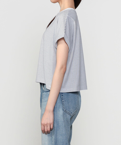 tシャツ handvaerk | 60/2 マイクロTシャツ STRIPE WOMEN レディース handvaerk tシャツ | 60/2 マイクロTシャツ STRIPE WOMEN