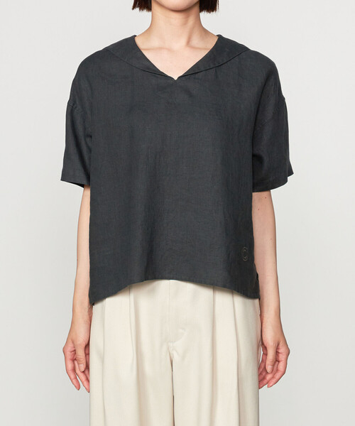 美品　ORCIVAL リネン 半袖セーラーシャツ WOMEN ORCIVAL | リネン 半袖セーラーシャツ WOMEN（シャツ/ブラウス
