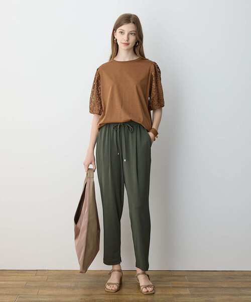 IENA スラックス リラックス テーパードパンツ レディース　新品タグ付き LE SOUK HOLIDAY スラックス パンツ 2025年春夏「接触冷感」EASY