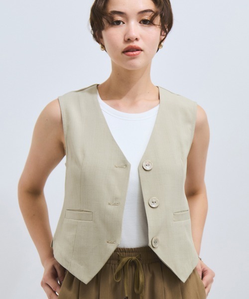 VICKY（ビッキー） ベスト ジレ 夏 リネンライクジレ「セットアップ