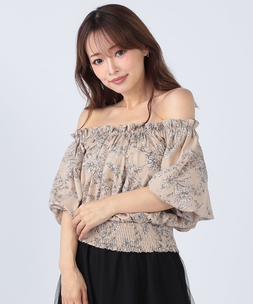 CECIL McBEE（セシルマクビー） ブラウス シャツ 花柄バックリボン