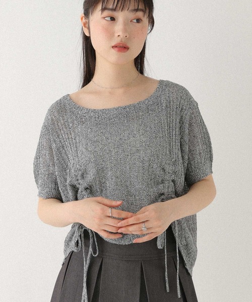 ニット セーター 透かし編みドロストニット　327131 レディース Heather ニット セーター 透かし編みドロストニット 327131