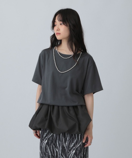 LEPSIM（レプシィム） tシャツ 半袖 裾バルーンドロストプルオーバー