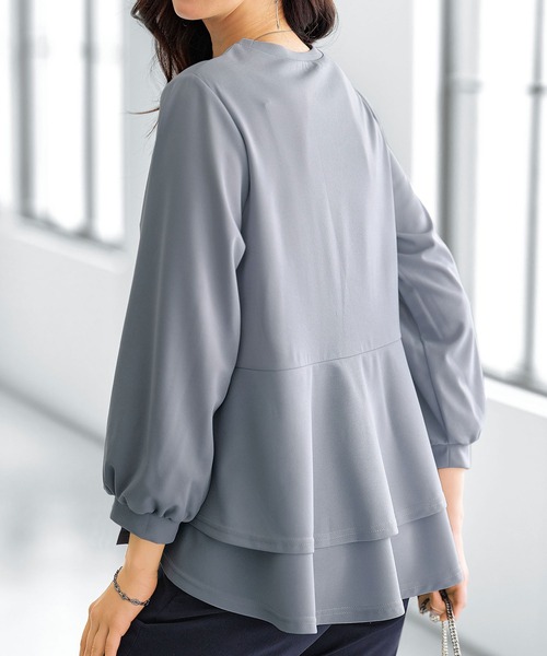 美品　大人気ブラウス BELLUNA PLUS（ベルーナプラス） ブラウス シャツ ボリューム袖美人顔