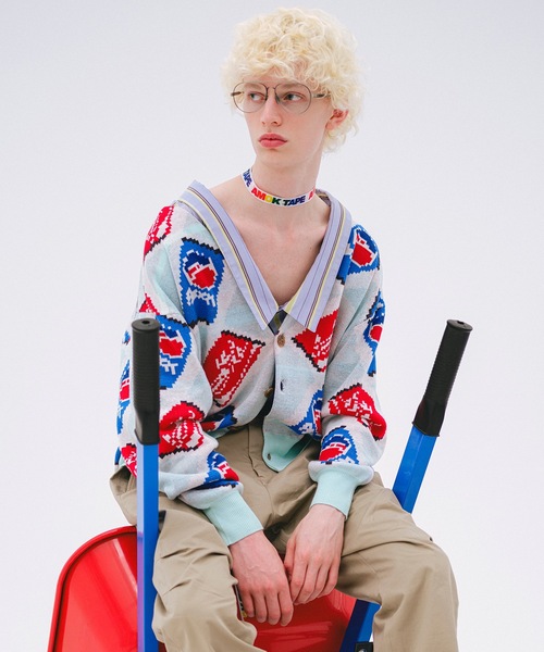 amok（アモク） カーディガン CAN ARGYLE KNIT CARDIGAN メンズ