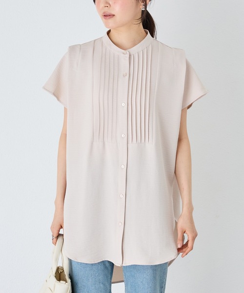 「INCEDE」 半袖ブラウス LL ブラック レディース_画像3