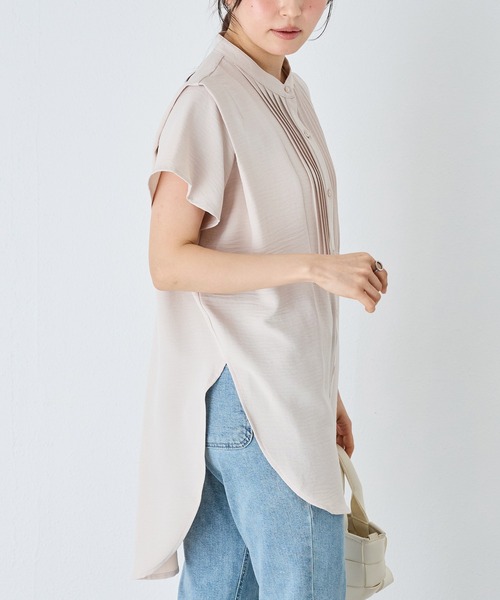 「INCEDE」 半袖ブラウス LL ブラック レディース_画像5