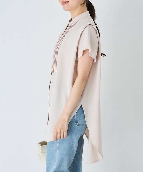 「INCEDE」 半袖ブラウス LL ブラック レディース_画像6