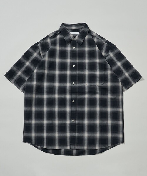 「FREAK'S STORE」 半袖シャツ MEDIUM チャコールグレー メンズ_画像2
