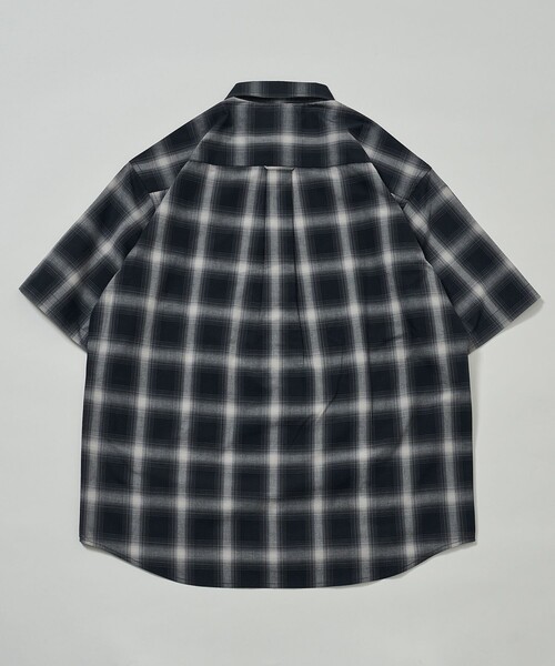 「FREAK'S STORE」 半袖シャツ MEDIUM チャコールグレー メンズ_画像8