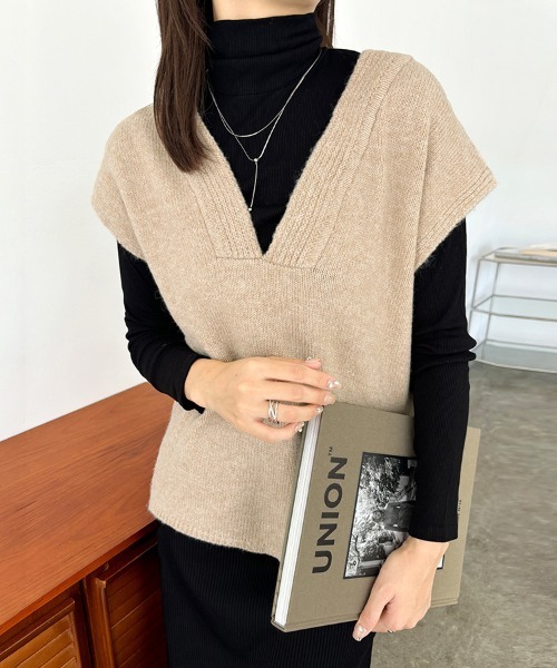 ベスト ジレ 深Vネックニットベスト レディース : ZOZOTOWN Yahoo!店