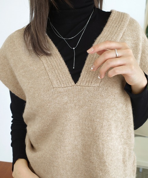 ベスト ジレ 深Vネックニットベスト レディース : ZOZOTOWN Yahoo!店