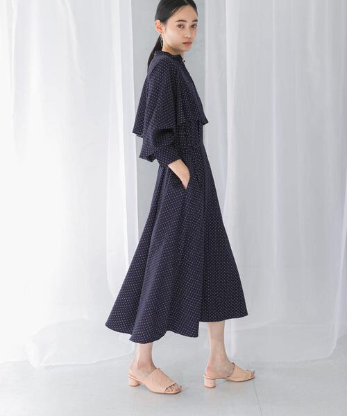 ワンピース 「WEB限定」ドットプリントケープワンピース : ZOZOTOWN