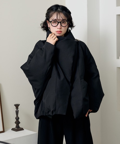 ダウンコート ダウンジャケット stand collar wrap down coat