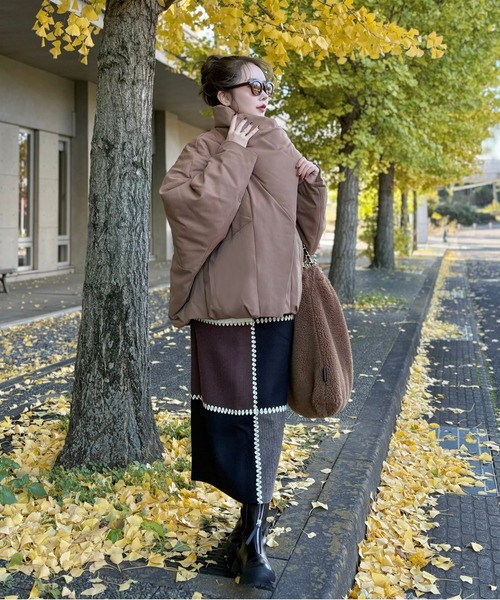 ダウンコート ダウンジャケット stand collar wrap down coat