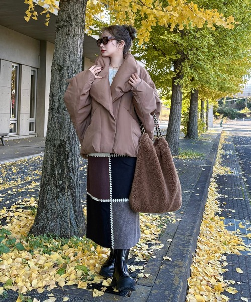 ダウンコート ダウンジャケット stand collar wrap down coat